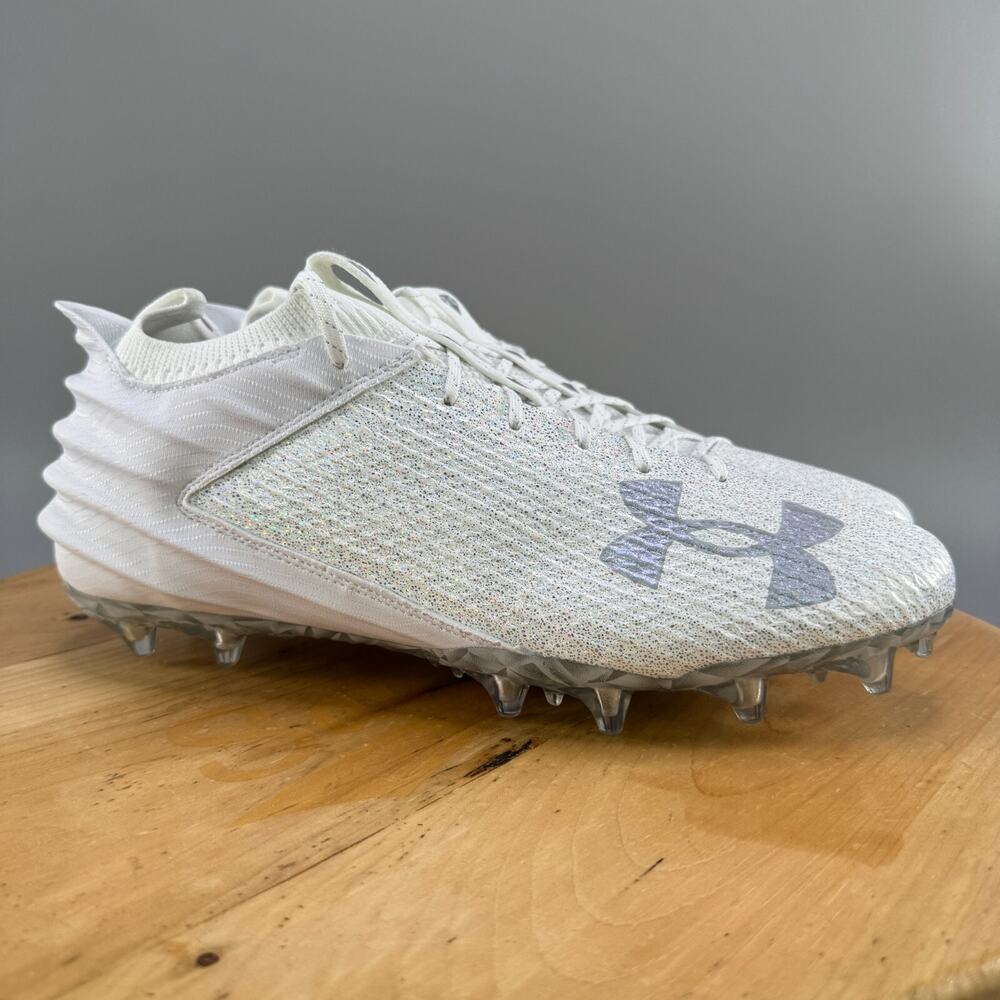 Under Armour Blur 2.0 MC VVS‎ Mens Size 8 Football Cleats White Metallic Silver